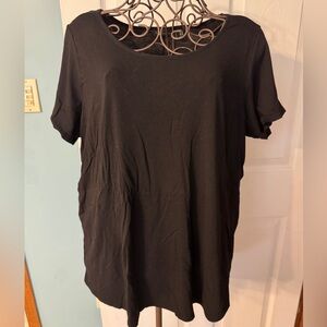 Tahari Black Short Sleeve Women's Tee 1x